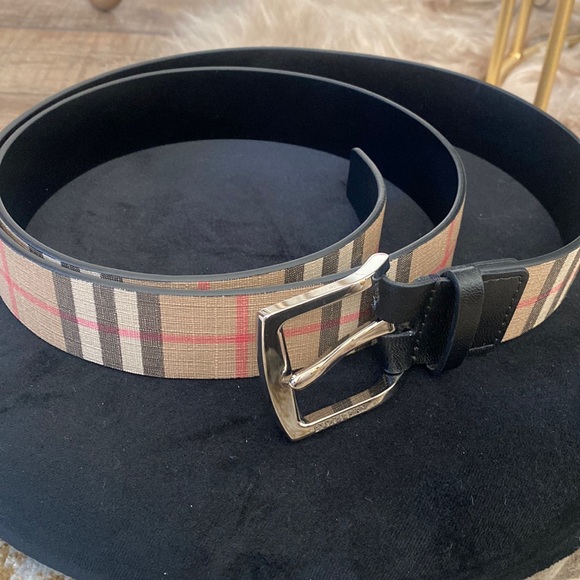 Burberry Vintage Check Leather Belt - Picture 1 of 7